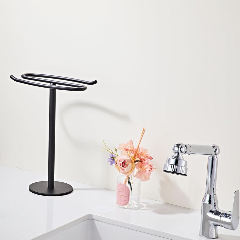 BTHRMHW Matte Black Hand Towel Holder Stand,13 Inch Free-Standing Towel Rack, SUS304 Stainless Steel Towel Bar Rack Stand, Tower Bar for Bathroom Kitchen Vanity Countertop… - Image 5